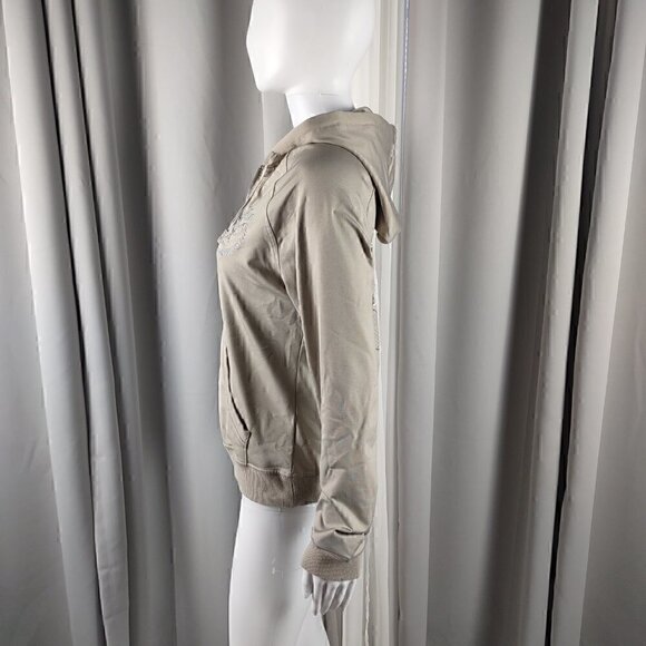 BCBG MaxAzria Tan/Beige/Light Brown, Women's Zip Up Hoodie. Size Large - Picture 8 of 16